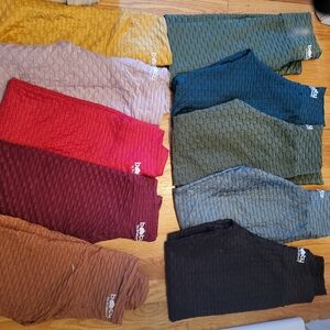 Textured High-Waist Leggings Bundle - Multiple Colors